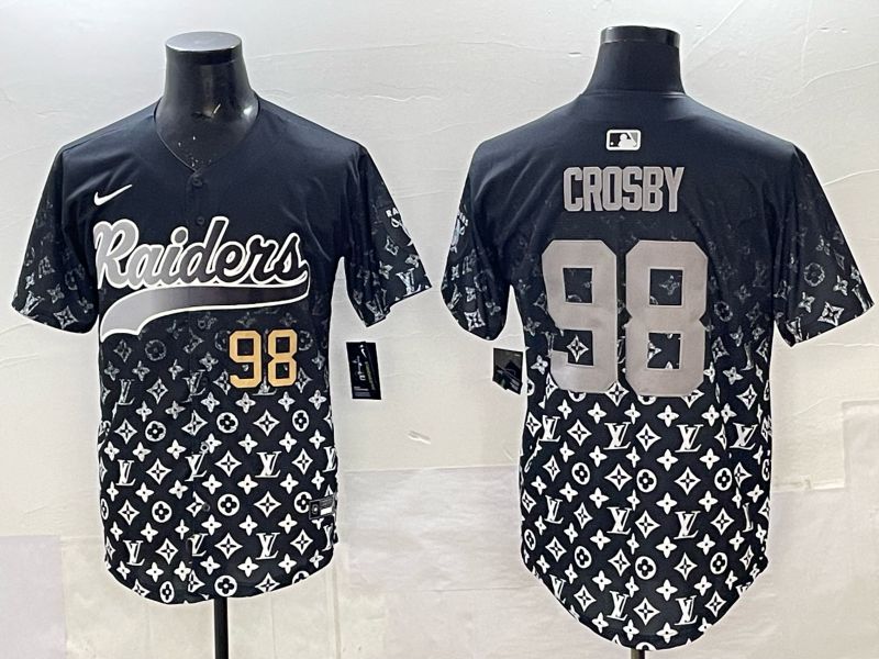 Men 2025 Nike Oakland Raiders #98 Crosby black Limited NFL Jersey 04